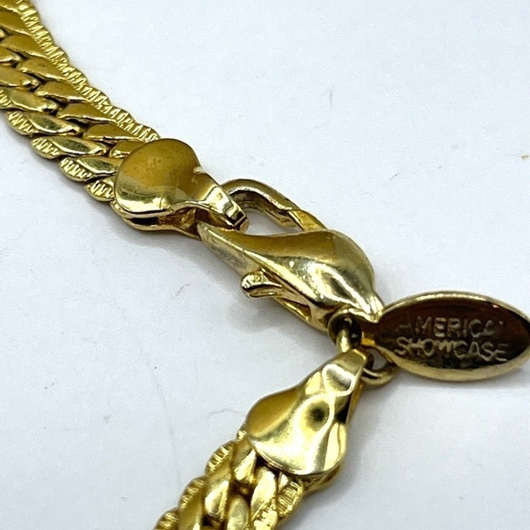 VINTAGE Herringbone Golden Chain Necklace - American Showcase 16” 70’s vibe - Picture 8 of 8